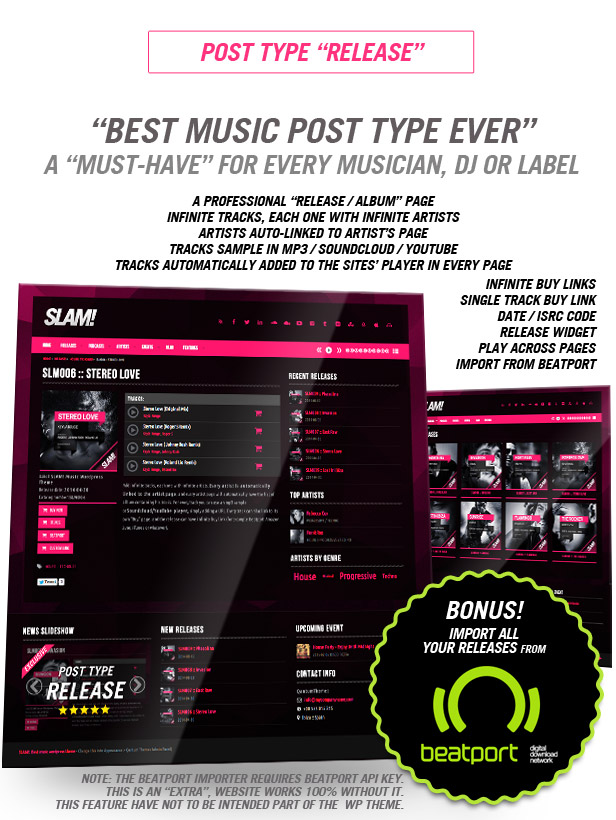 Album Release and Songs music wordpress theme